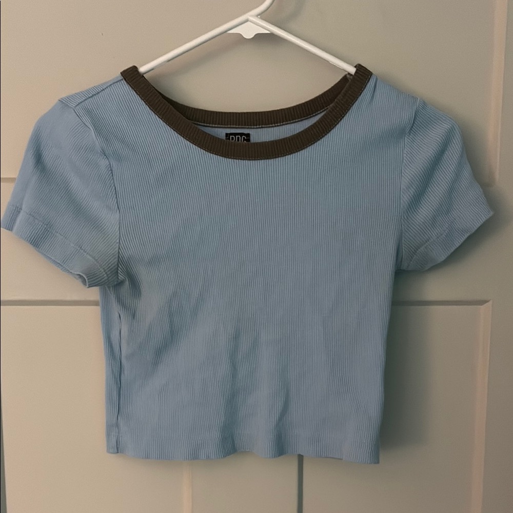 Urban Outfitters Blue Fitted Crop T-Shirt
